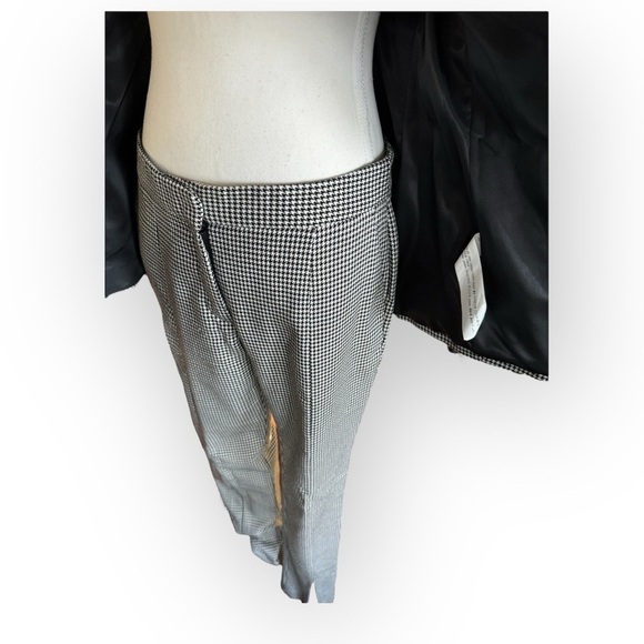 *Bloggers Favorite* Zara Houndstooth Mid Rise Front Split Trousers Sz M - Picture 10 of 14